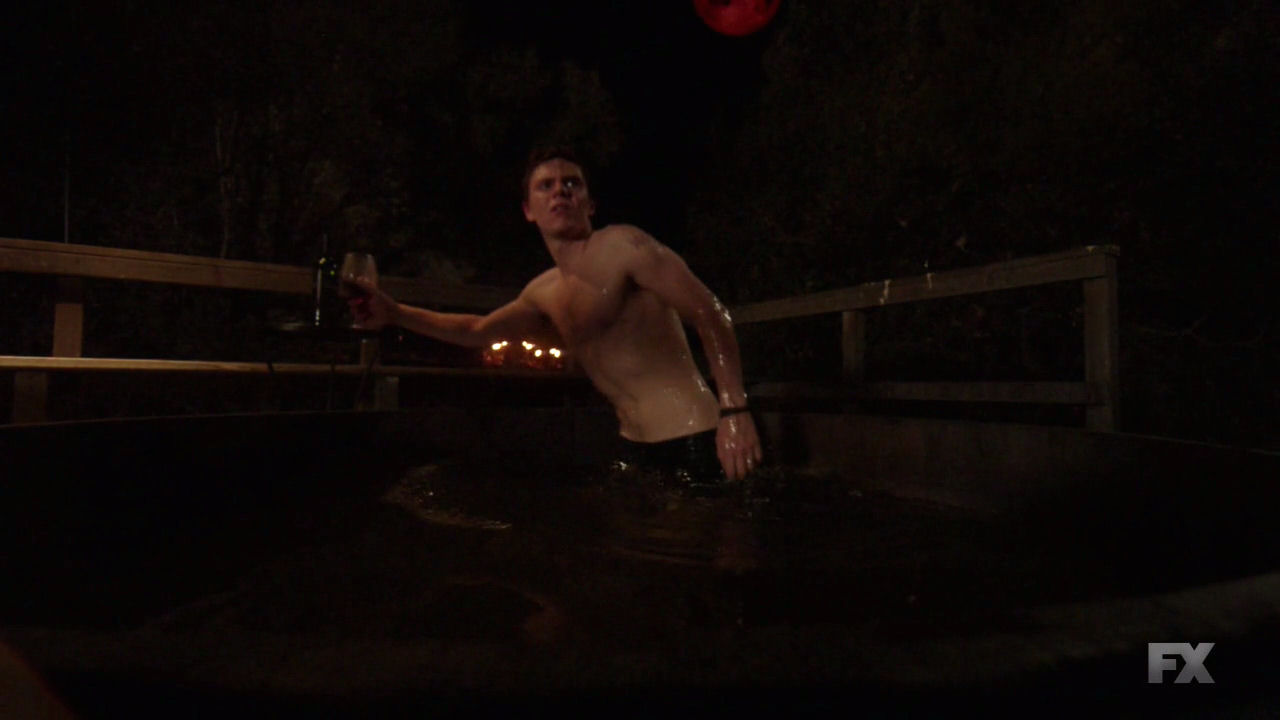 Evan Peters got a rare shirtless scene on this week's new episode of A...