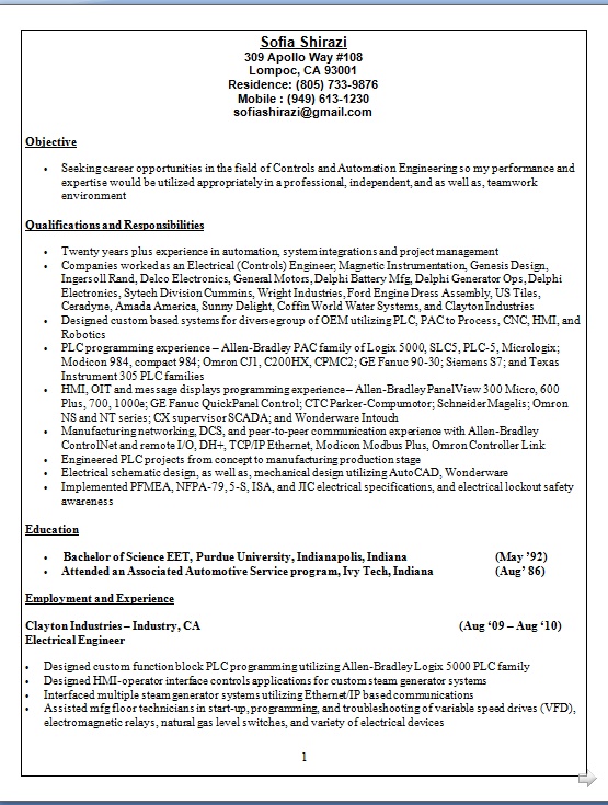 Electrical Engineer Resume Latest Design in Word Format Free Download