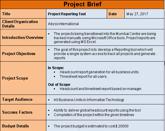 project management word template
