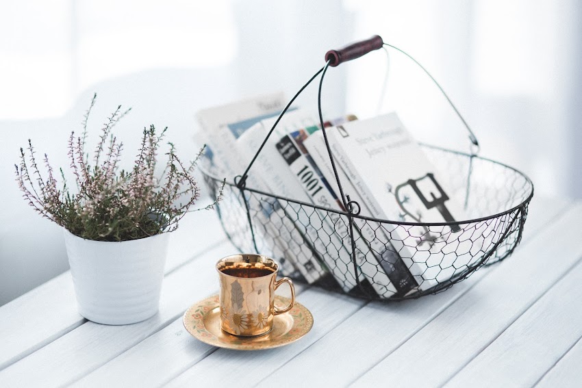 Golden Cup and Basket with Books Golden Cup and Basket with Books