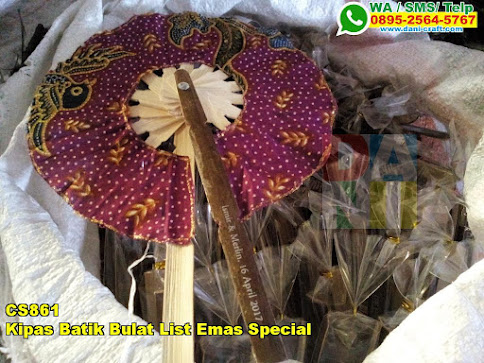 Jual Kipas Batik Bulat List Emas Special