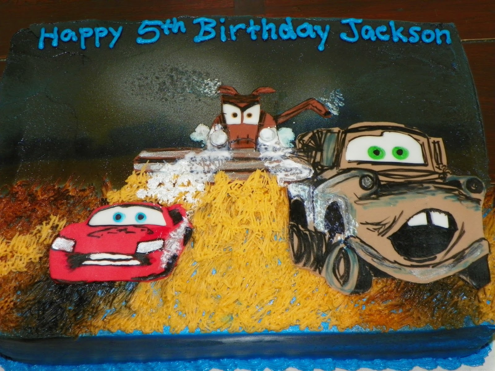 Plumeria Cake Studio Pixar Cars Cake Mater, Lightning McQueen & Frank
