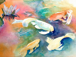 koi pond watercolor painting paper bunny artwork arches lb inches