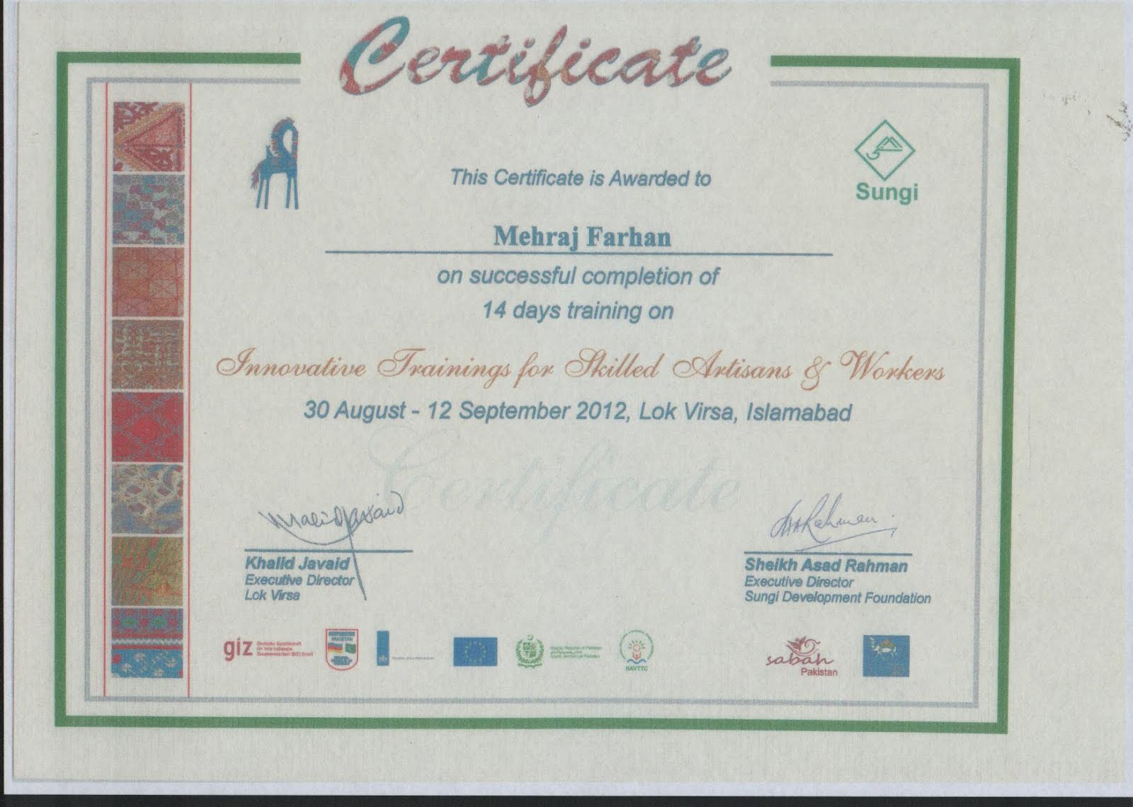 Thatta Kedona: Certificate of Merit