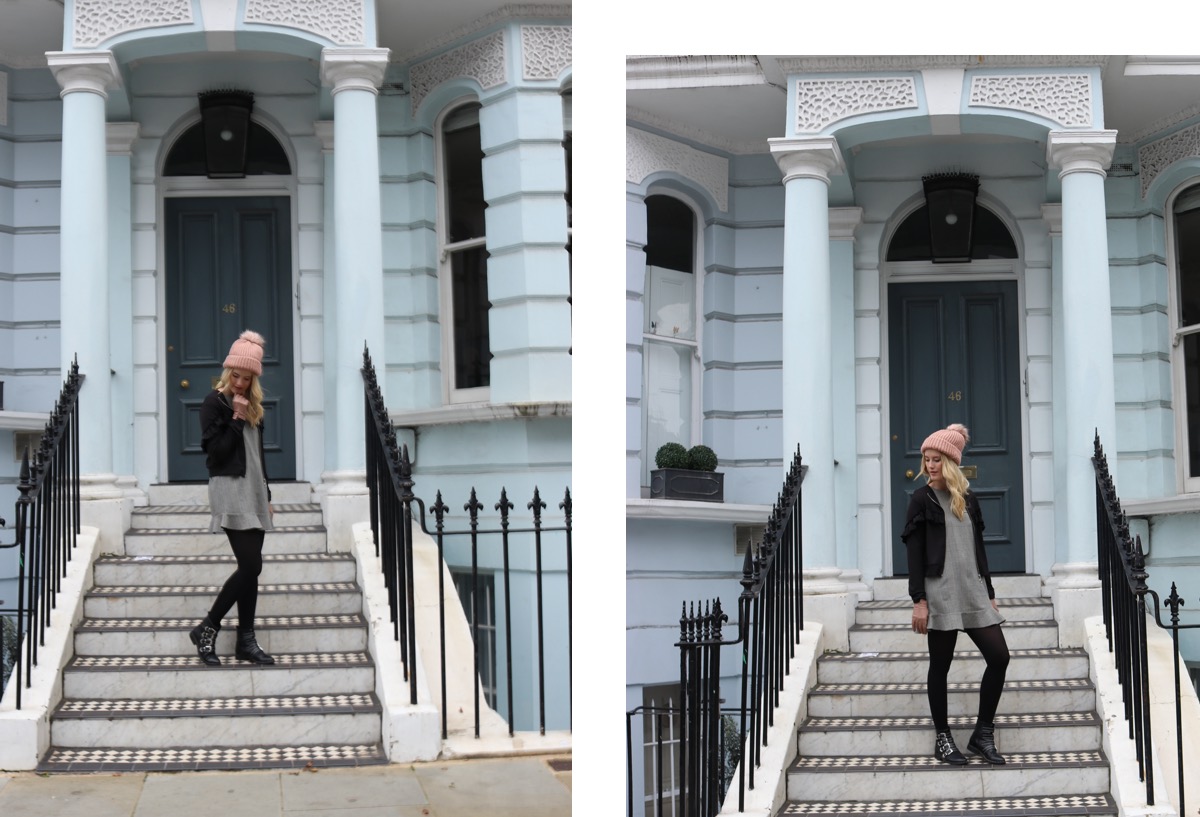 Fashionblogger Stuttgart Blog Outfit Bomberjacke Rüschchen Gambettes Box Kariertes Kleid Beanie London Notting Hill Fashionblogger Stuttgart Blog Outfit Bomberjacke Rüschchen Gambettes Box Kariertes Kleid Beanie London Notting Hill