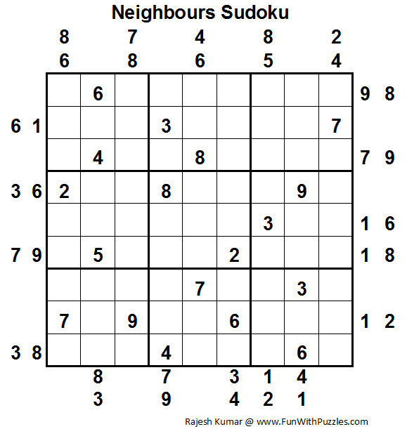Neighbours Sudoku (Fun With Sudoku #19)