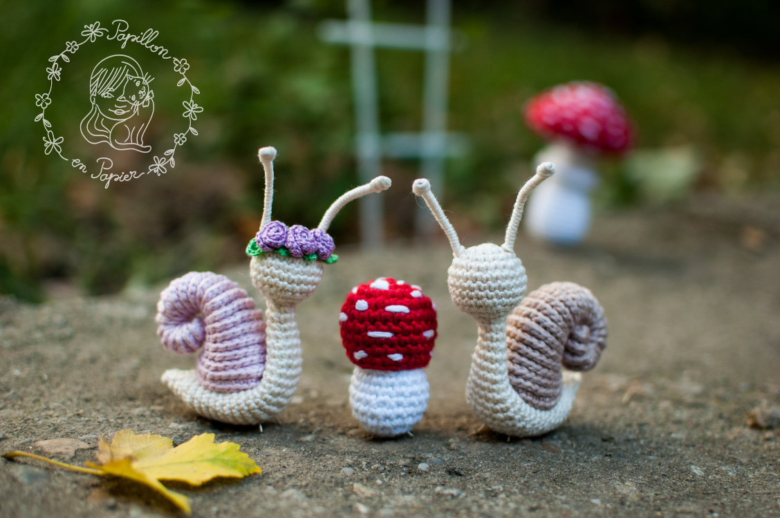 Crochet pattern cute mushroom house. Crochet magic snail.