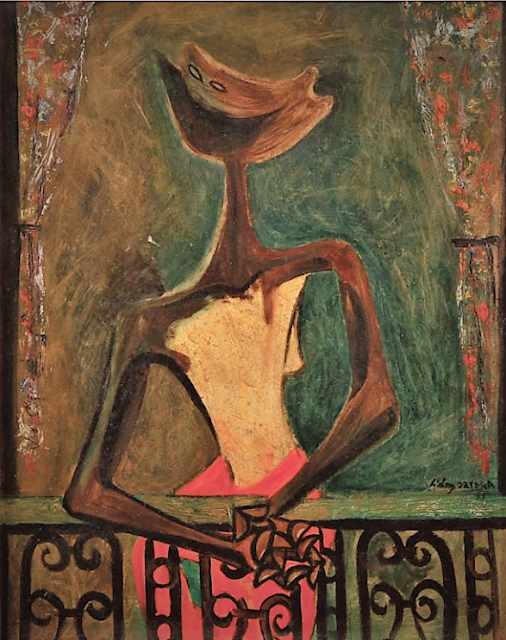 Gilberto Hernández Ortega – Woman on the balcony, 1955
