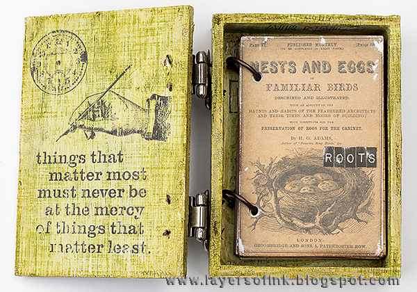Layers of ink - Hidden Book Box Tutorial by Anna-Karin with Tim Holtz idea-ology vignette box.