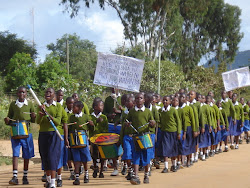 Primary School Students Marching in the May Day Parade