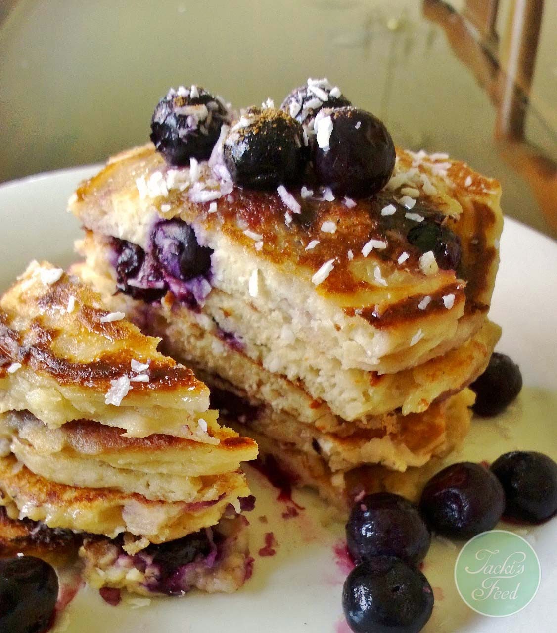Jacki's Feed Blueberry Brown Rice Flour Pancakes
