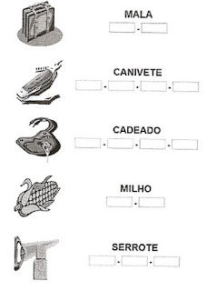 Atividade separe as sílabas - Alfabetização.