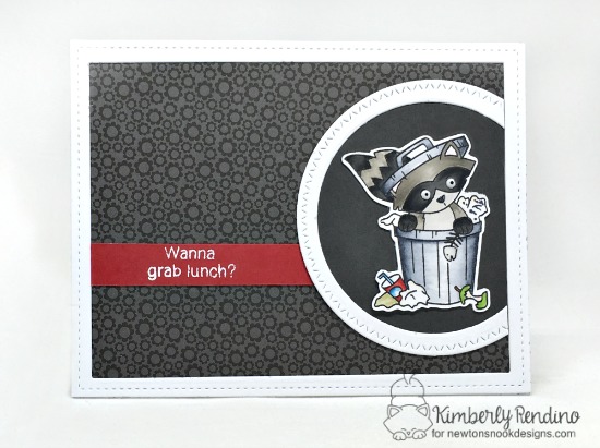 Wanna Grab Lunch Raccon Card by Kimberly Rendino | Raccoon Rascals Stamp set by Newton's Nook Designs #newtonsnook