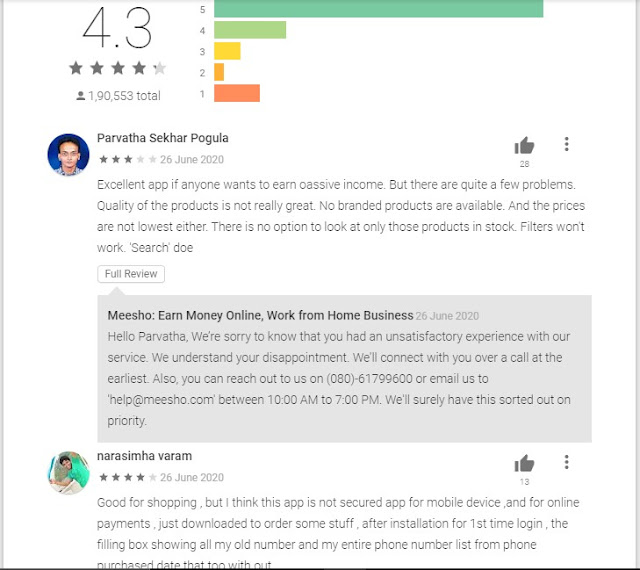 Meesho App Reviews reviews of meesho app