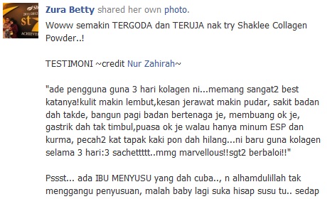 wajah cantik, halus, mulus dan gebu dengan collagen powder shaklee