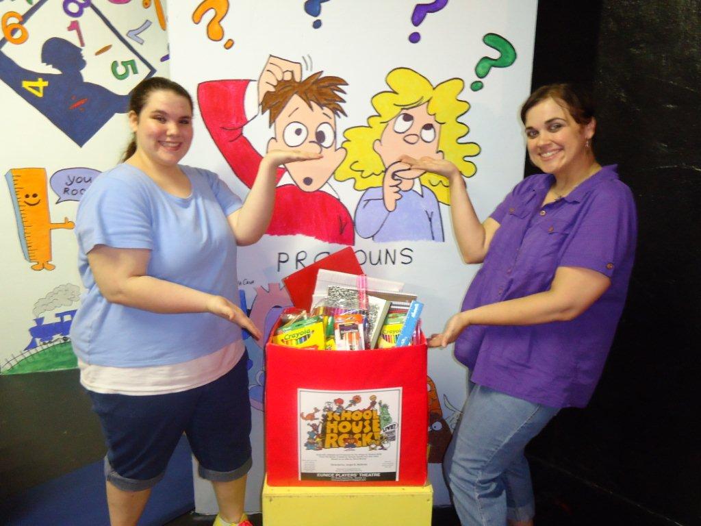 Eunice Players' Theatre School Supplies Collected During "Schoolhouse