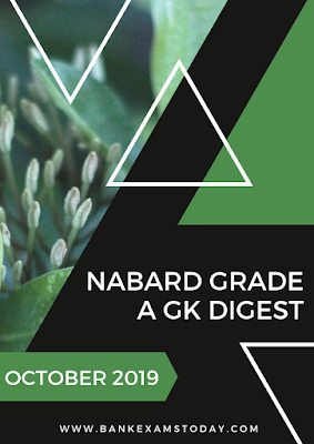 NABARD Grade A Monthly GK Digest: October 2019