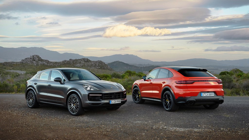 2020 Porsche Cayenne Coupe Metallic Orange Driving Interior Exterior