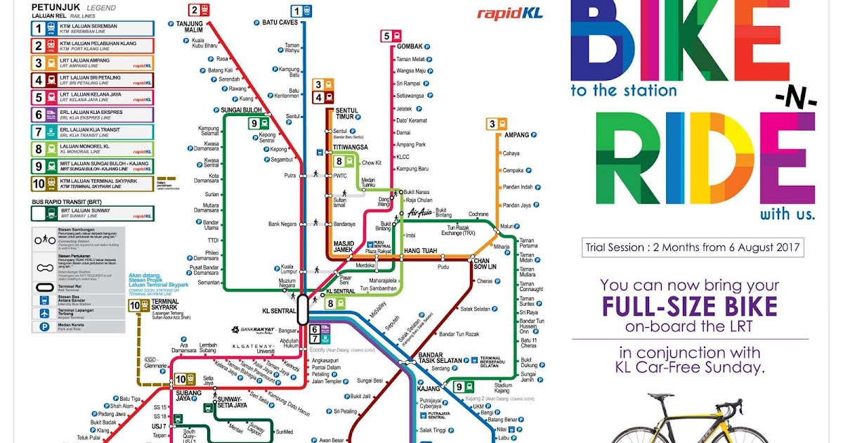 Rapid KL 50% OFF LRT, MRT, BRT & Monorail Fares Price Until 31 August 2017