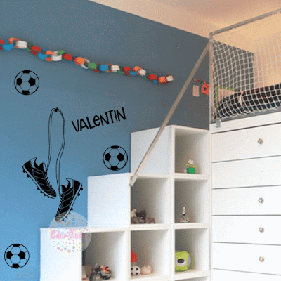 vinilo decorativo futbol pelota botines infantil juvenil
