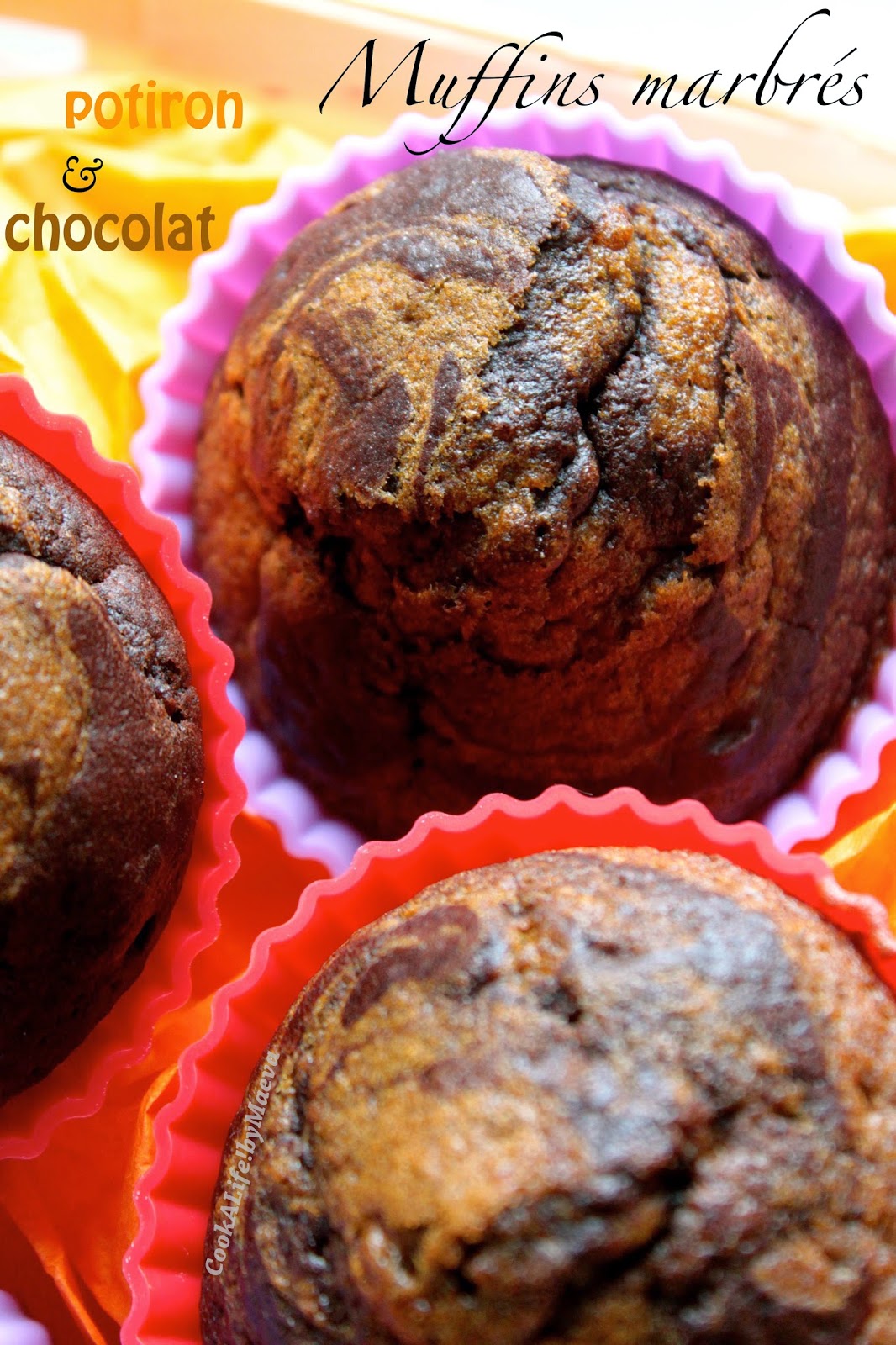 Muffins marbrés potiron & chocolat { et nail-art d'Halloween by Patou } • Cook A Life! by Maeva