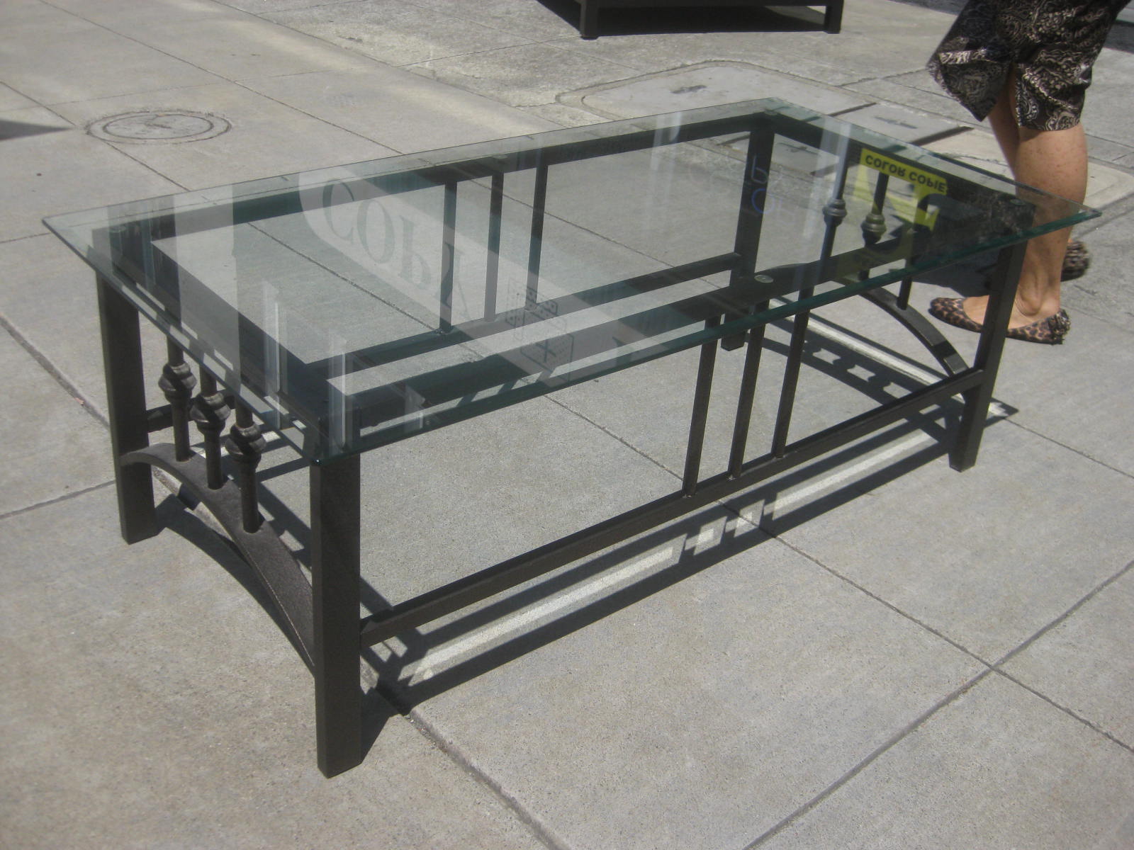 UHURU FURNITURE & COLLECTIBLES SOLD Metal & Glass Coffee Table 30