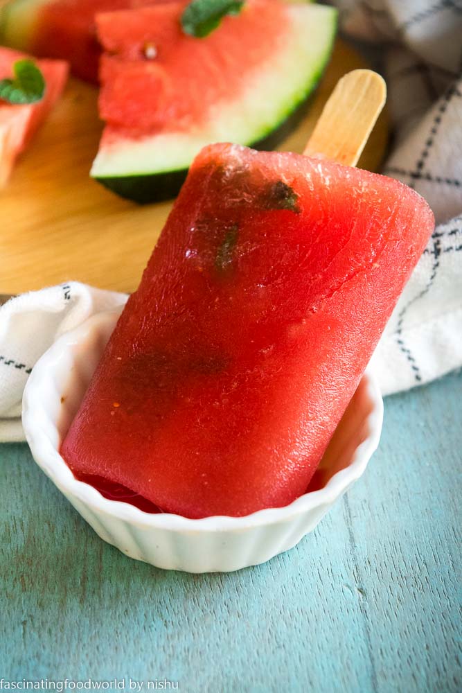 Spicy watermelon popsicles