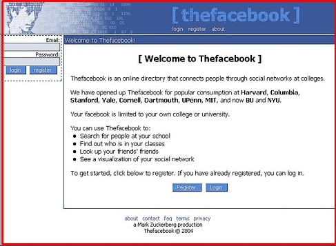 Facebook login welcome home page full site