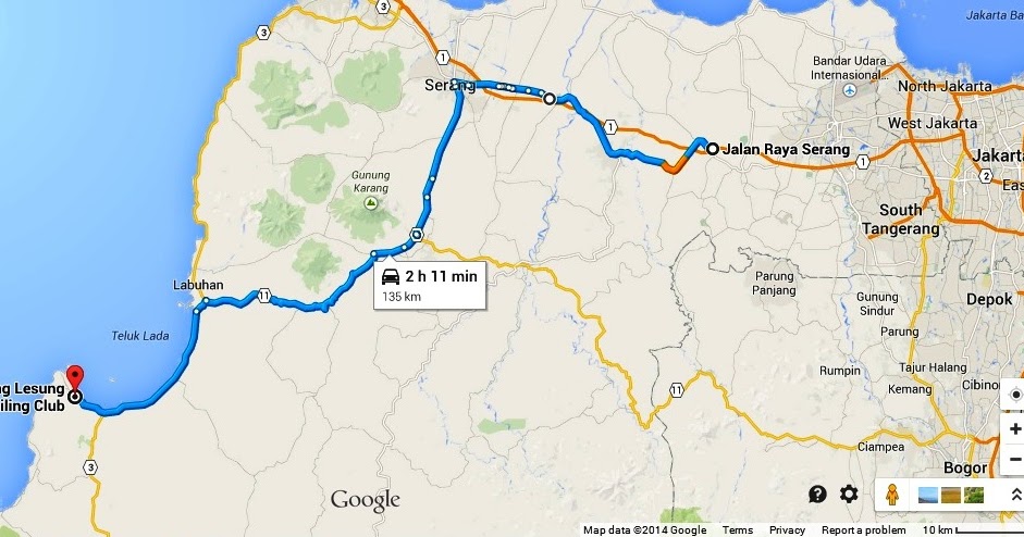Map Tanjung Lesung Peta Lokasi Rute