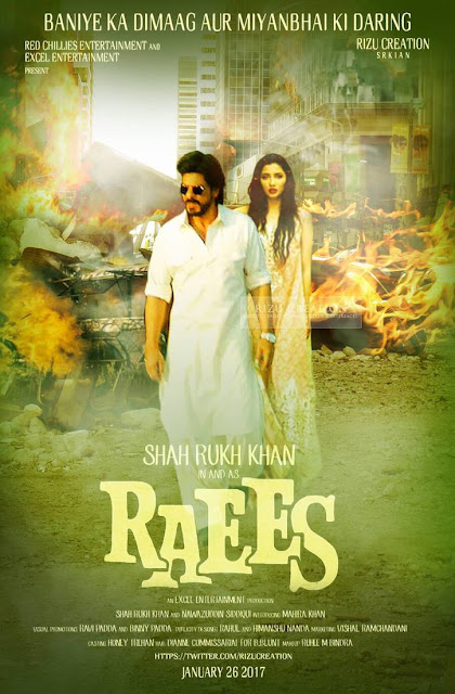 Raees 2017 poster image with shahrukh