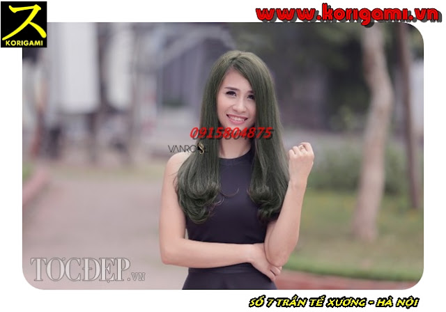CẮT TÓC CHIẾC LÁ NHUỘM RÊU UỐN XOĂN NGỌN