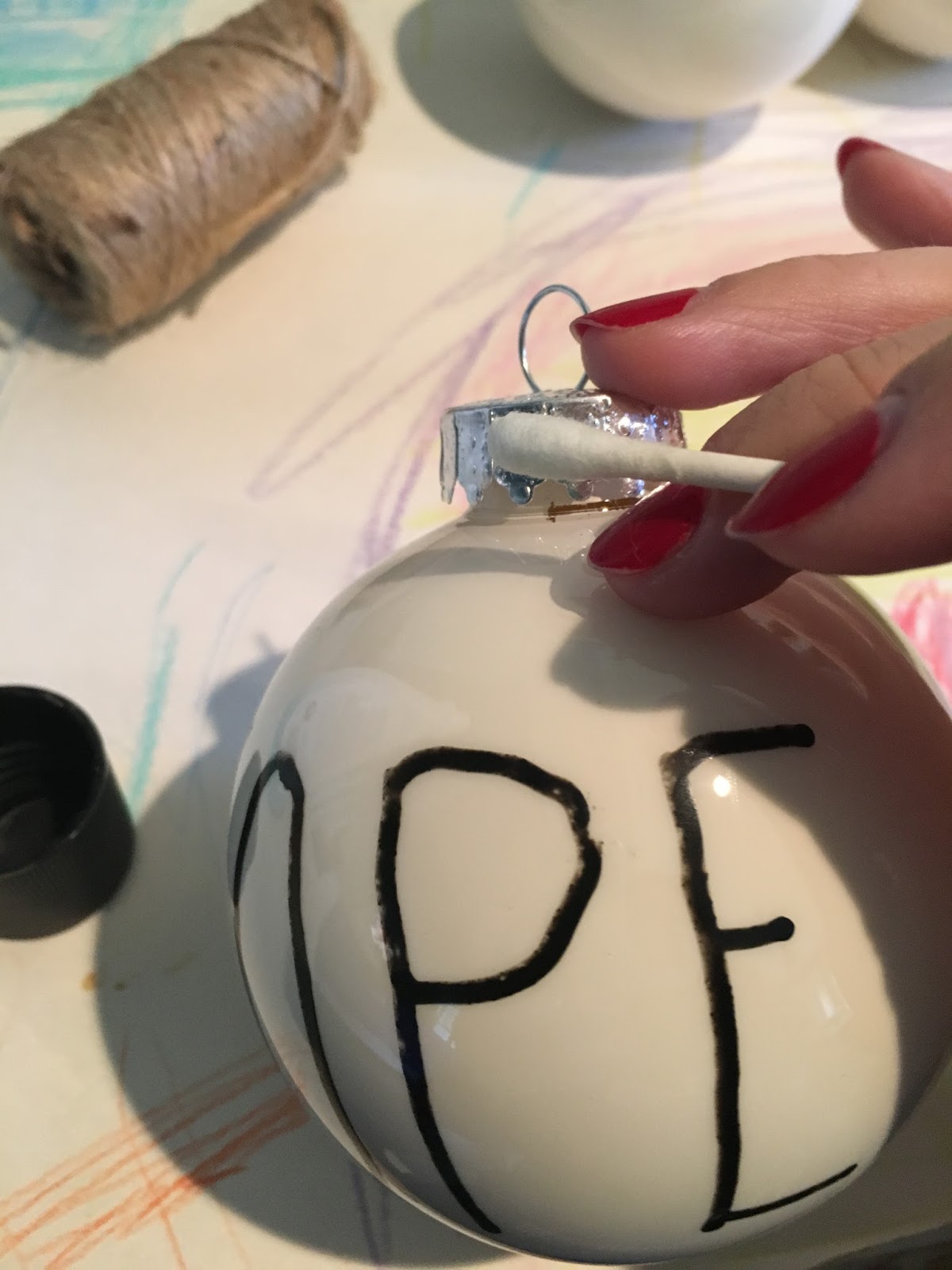 Salty shiplap Rae Dunn Ornaments DIY (no vinyl cutter needed)