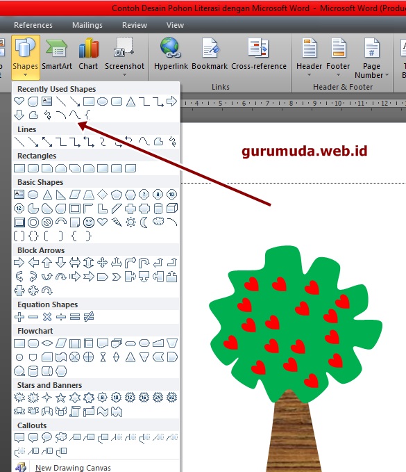 Cara Membuat Pohon Literasi di Microsoft Office Word Cara Membuat Pohon Literasi di Microsoft Office Word