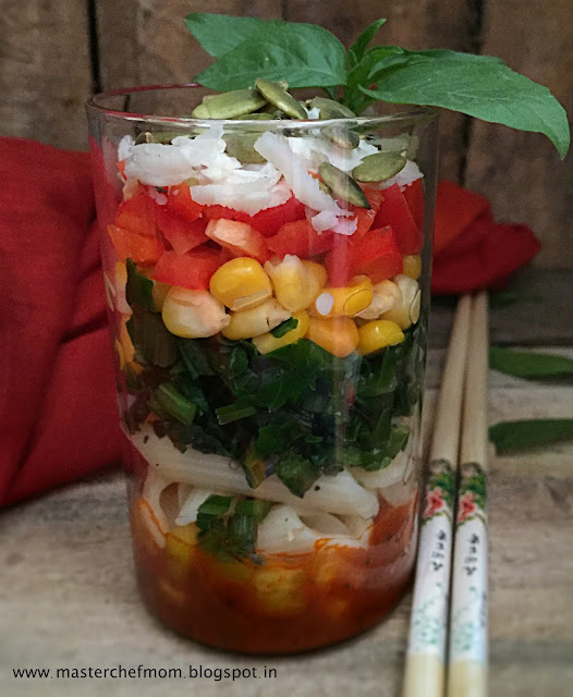 Spinach Corn Pasta Salad  | Pasta Salad with Tomato Garlic Dressing( Pasta Salad In A Jar)