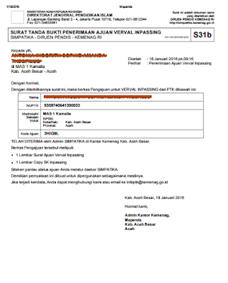 Verval disetuji dan mendapat form s31b