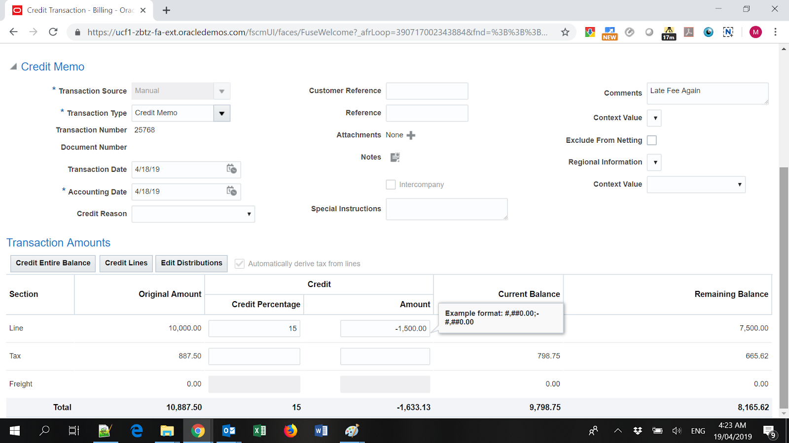 The Oracle Prodigy Creating a Receivables Credit and Debit Memo in