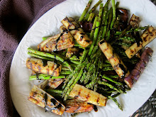 Grilled Asparagus and Japanese Eggplant with Furikake and Balsamic Glaze