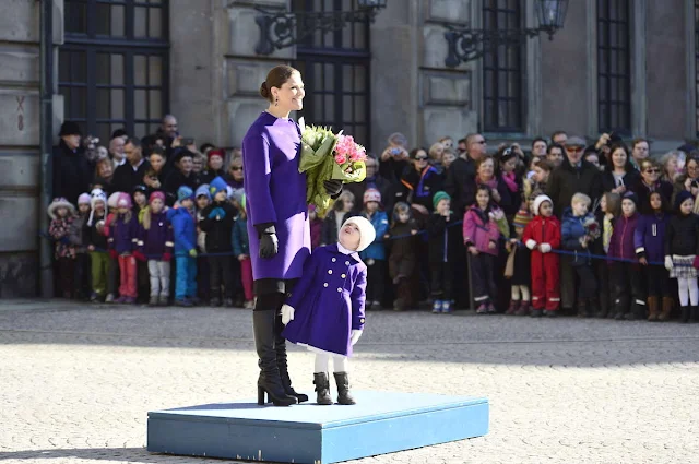 Crown Princess Victoria of Sweden and her daughter Princess Estelle attended festivities to celebrate the Crown Princess' name day