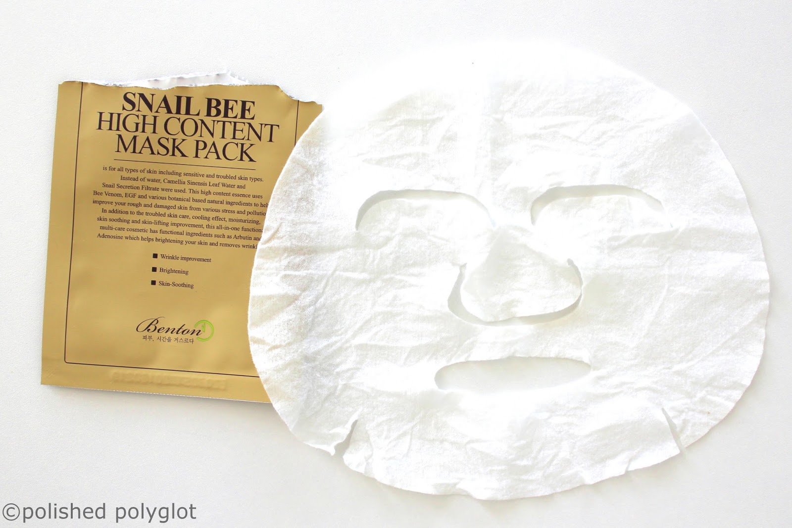 Korean Beauty│ Benton Snail Bee High content mask pack / Polished Polyglot