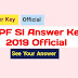 RPF SI Answer Key 2019 Release