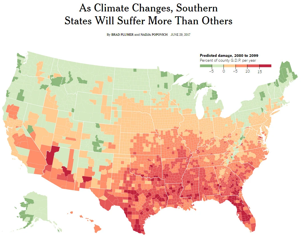 As Climate Changes, Southern States Will Suffer More Than Others