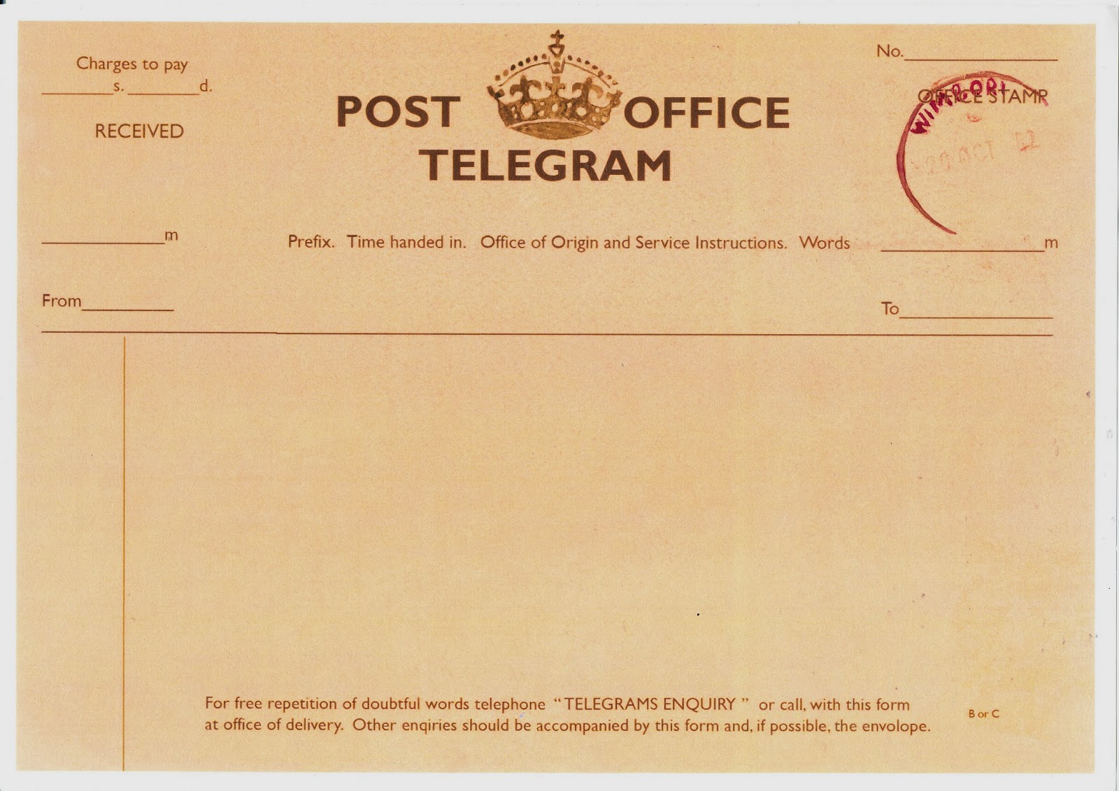Old Telegram Template