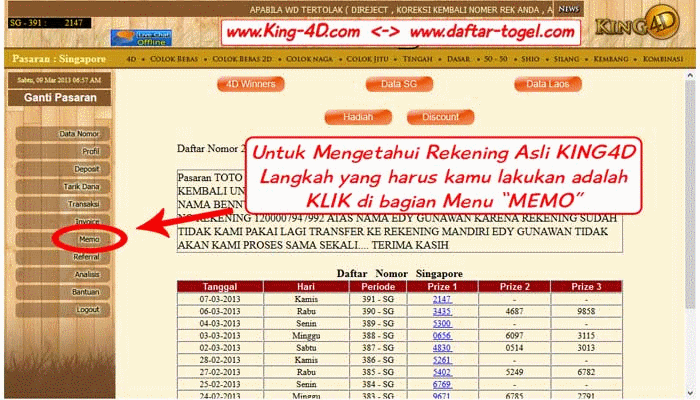 Panduan Cara Mengetahui Nomor Rekening Asli Togel KING4D