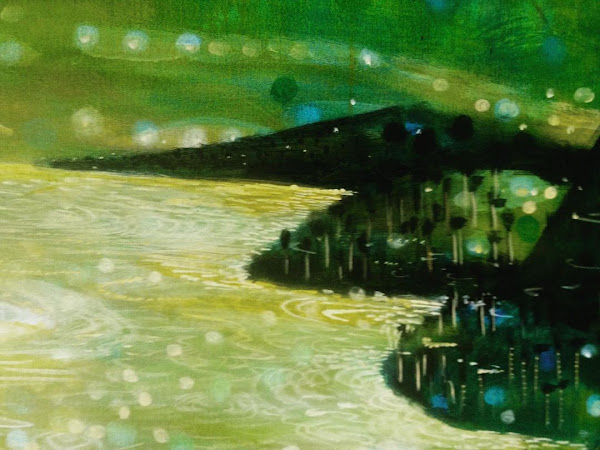 Pintura de Raul Recio: Verdes ríos de oro