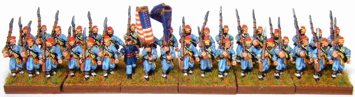 Figurine étain Britains 1/30 - Soldat Union 146th New York Zouave Debout - Guerre De Sécession #31296