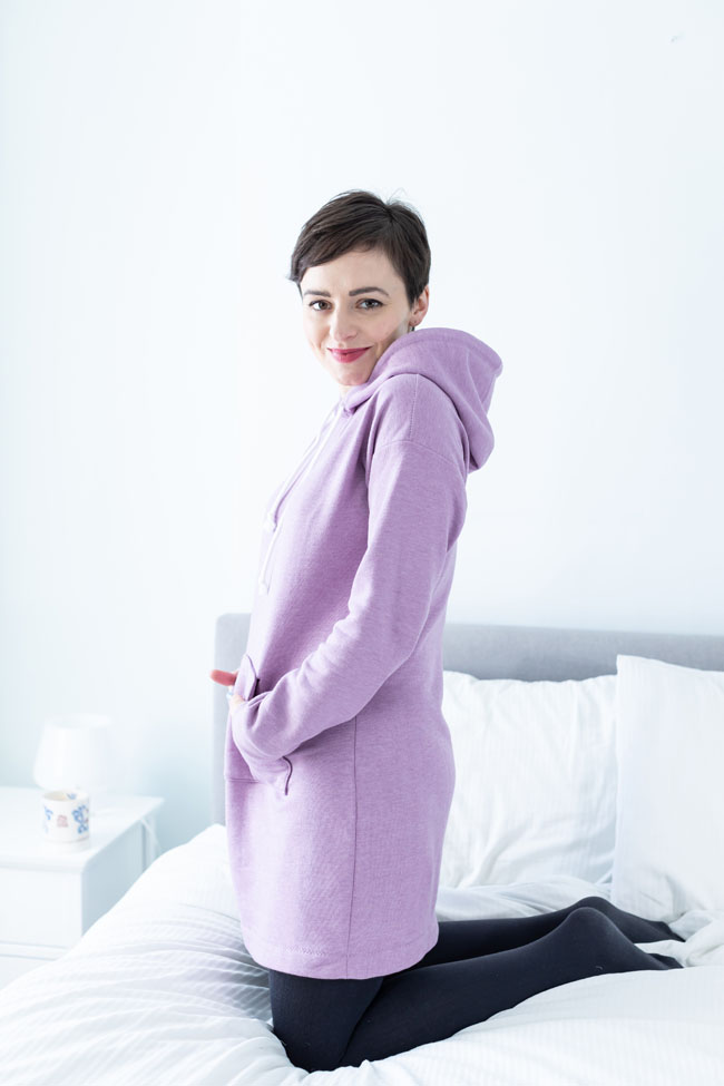 Snuggly Stella hoodie dress - Tilly and the Buttons