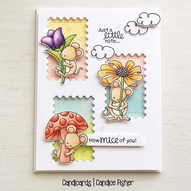 Just a Little Note Card by April Guest Designer Candice Fisher | Garden Mice Stamp Set and Framework Die Set by Newton's Nook Designs #newtonsnook #handmade