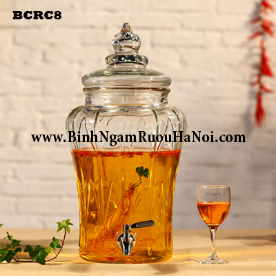 Bình chum rượu dáng cao có vòi 8 lít