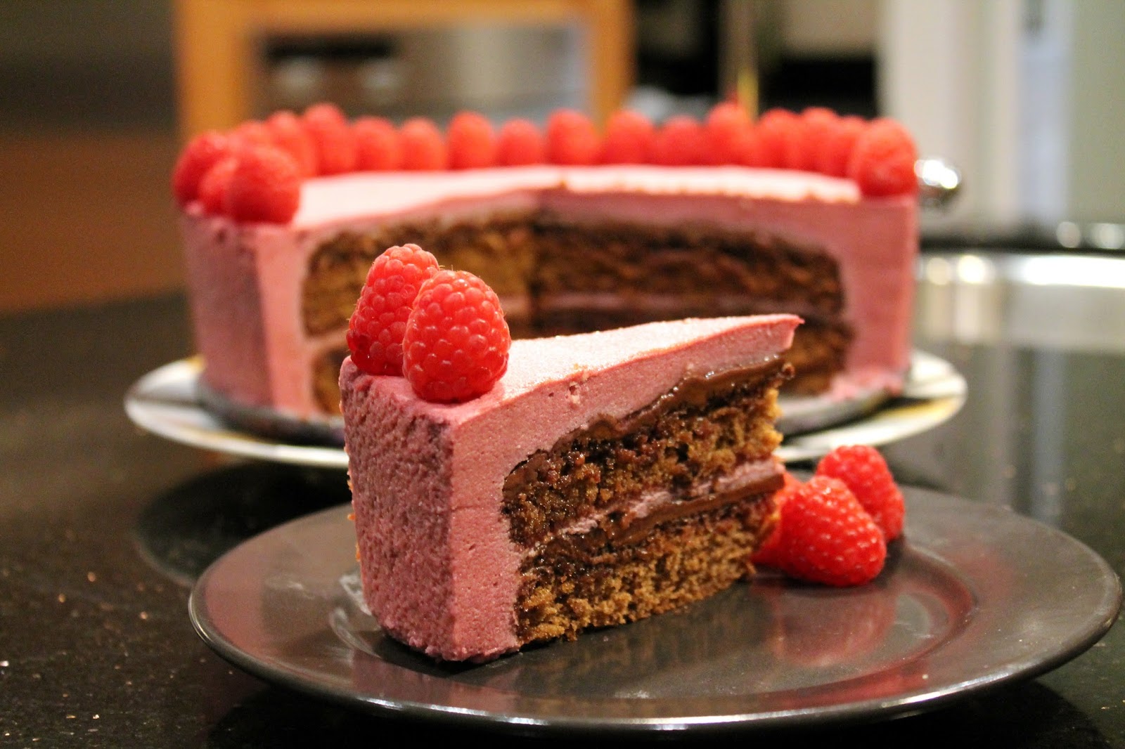 Food for thought chocolate raspberry mousse torte
