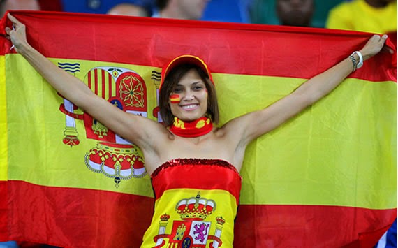 WM Brasilien 2014: sexy heissen Mädchen-Fußball-Fan, schöne Frau Unterstützer der Welt. Ziemlich Amateur girls, Bilder und Fotos España española